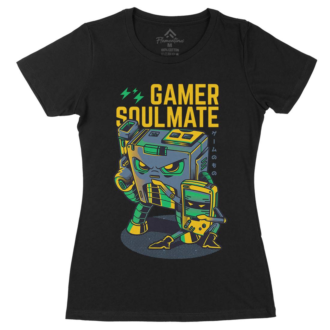Gamer Soulmate Womens Organic Crew Neck T-Shirt Geek D790