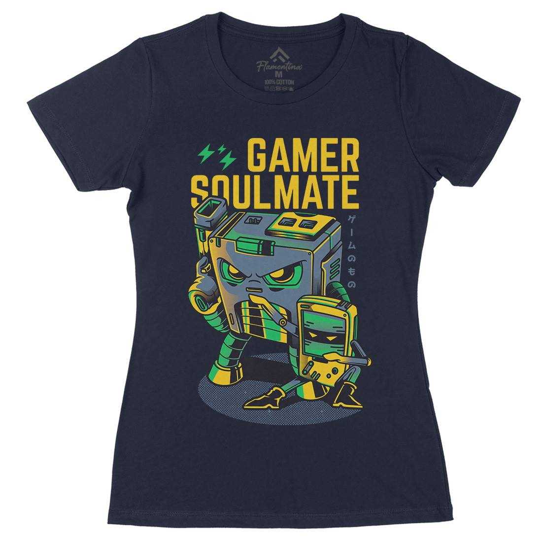 Gamer Soulmate Womens Organic Crew Neck T-Shirt Geek D790