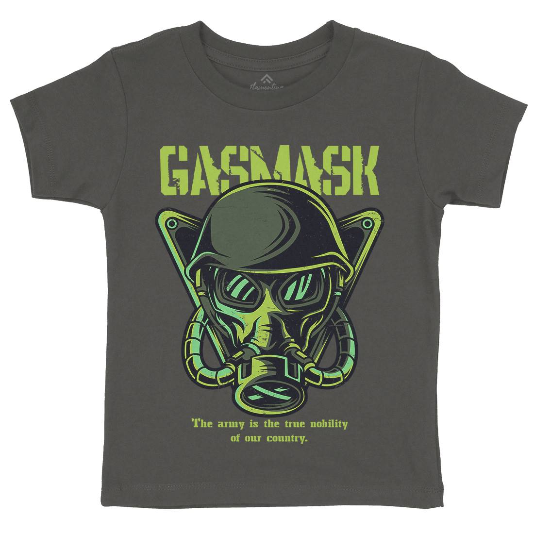 Mask Kids Crew Neck T-Shirt Army D791