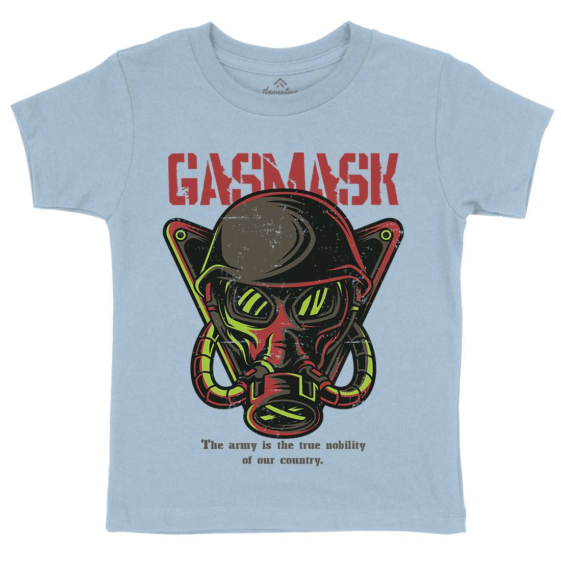 Mask Kids Organic Crew Neck T-Shirt Army D791
