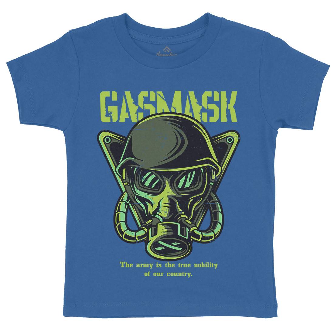Mask Kids Crew Neck T-Shirt Army D791