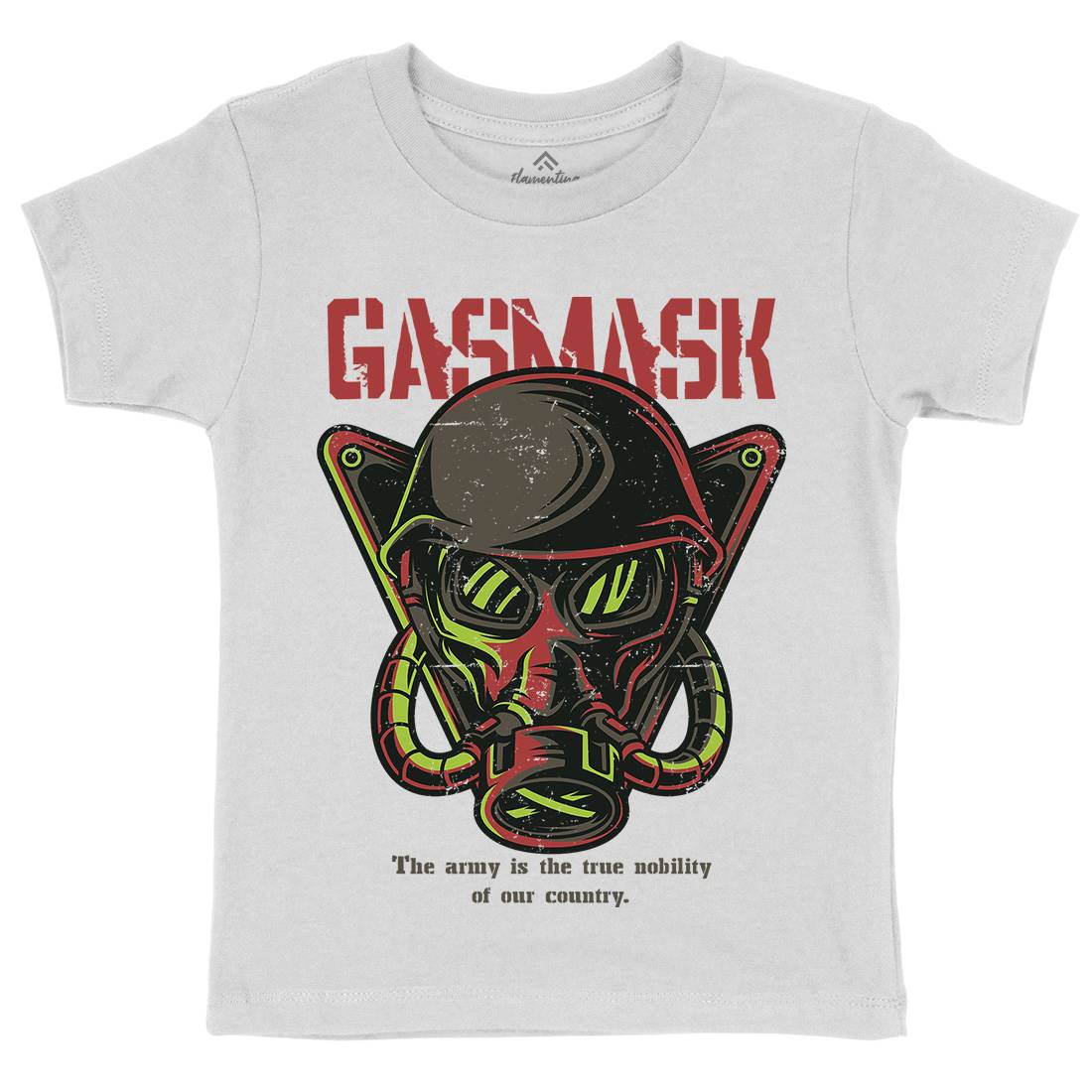 Mask Kids Organic Crew Neck T-Shirt Army D791