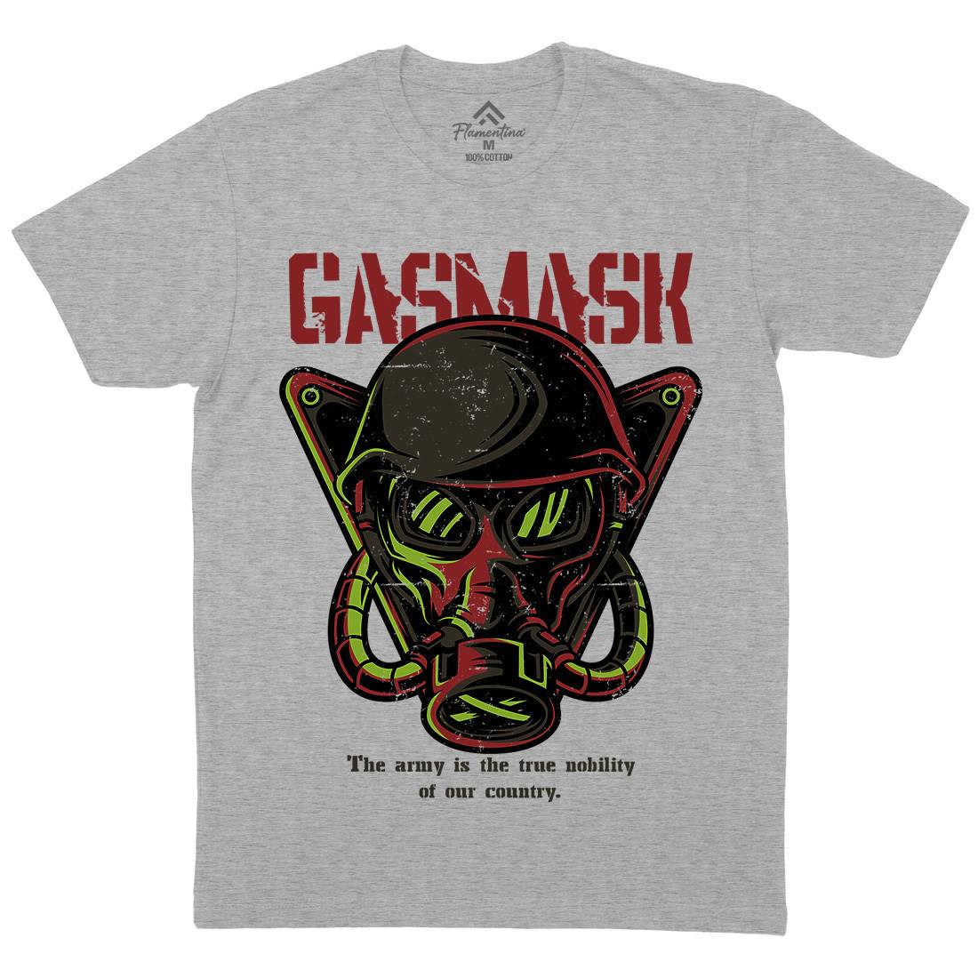 Mask Mens Crew Neck T-Shirt Army D791