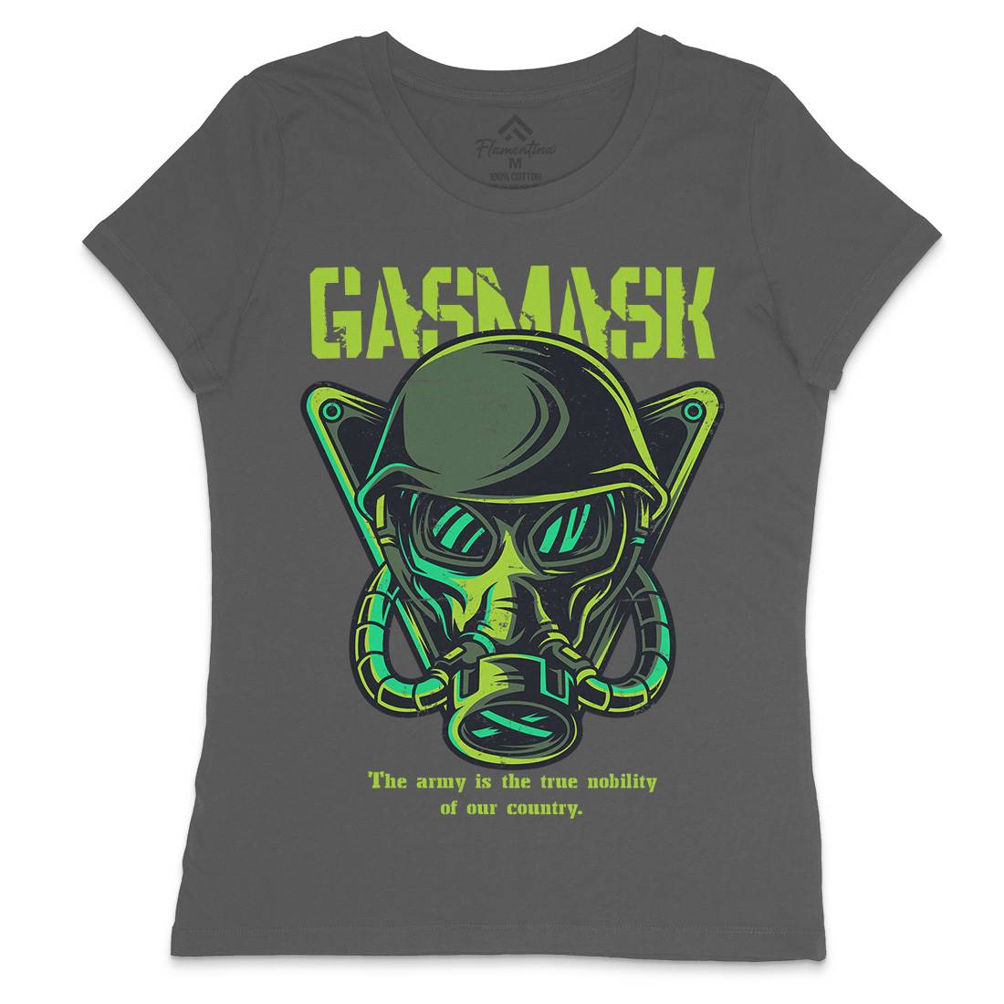 Mask Womens Crew Neck T-Shirt Army D791