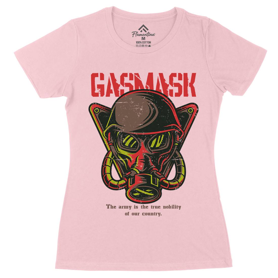 Mask Womens Organic Crew Neck T-Shirt Army D791