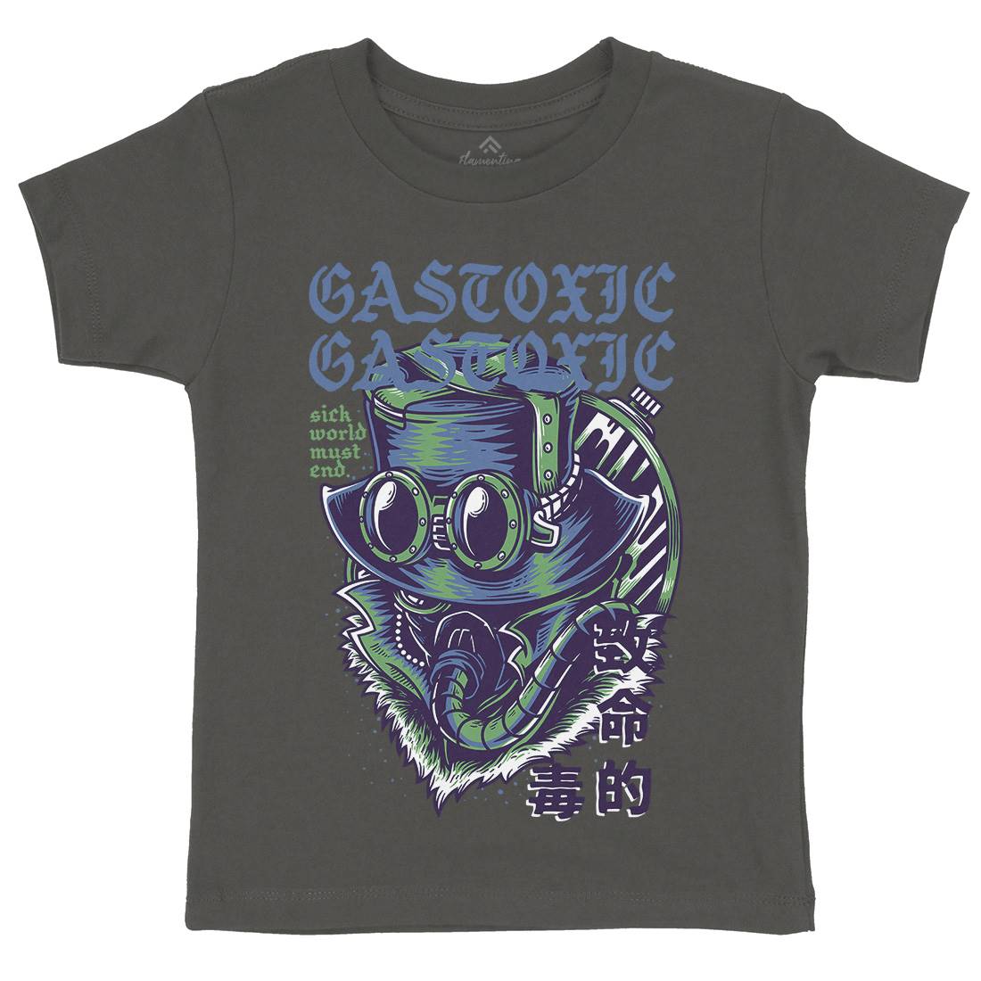 Gas Toxic Kids Crew Neck T-Shirt Steampunk D792