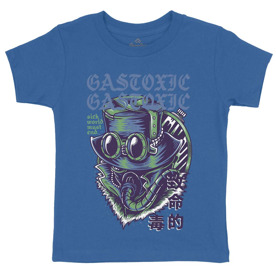 Gas Toxic Kids Organic Crew Neck T-Shirt Steampunk D792