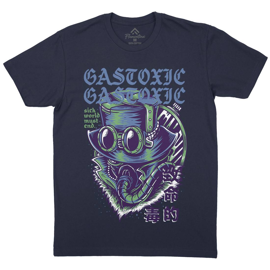 Gas Toxic Mens Organic Crew Neck T-Shirt Steampunk D792
