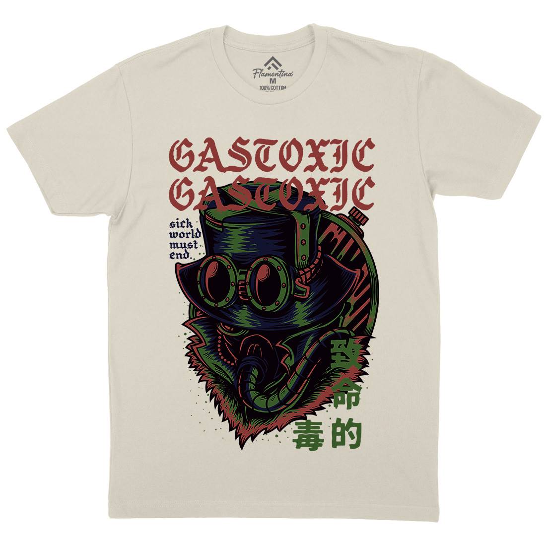 Gas Toxic Mens Organic Crew Neck T-Shirt Steampunk D792