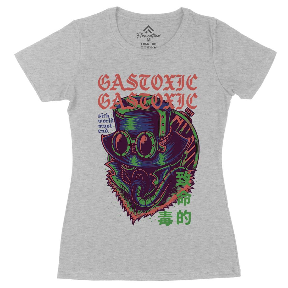 Gas Toxic Womens Organic Crew Neck T-Shirt Steampunk D792
