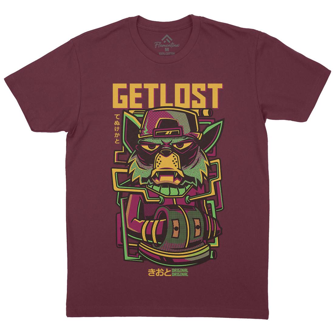 Get Lost Mens Organic Crew Neck T-Shirt Animals D793