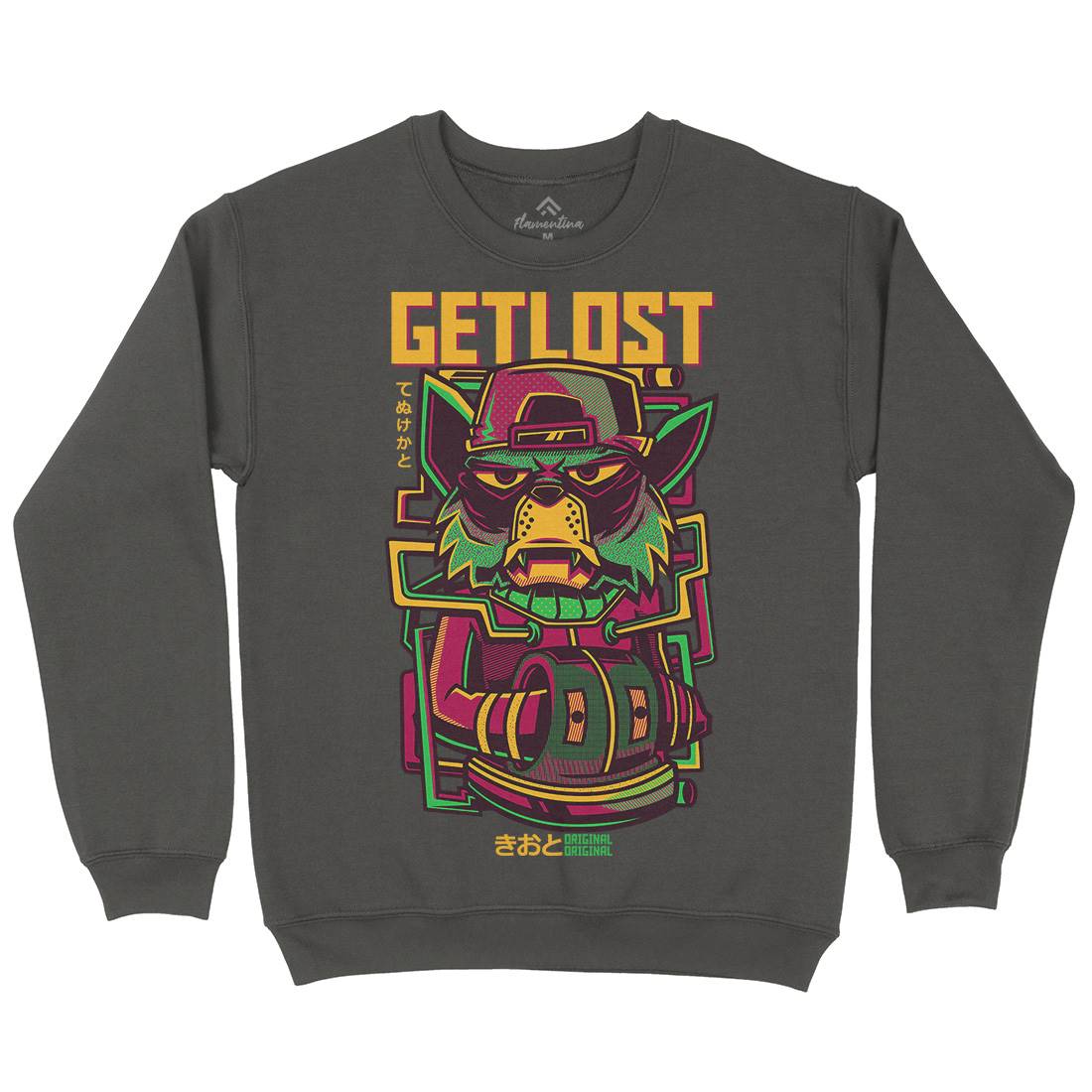 Get Lost Mens Crew Neck Sweatshirt Animals D793