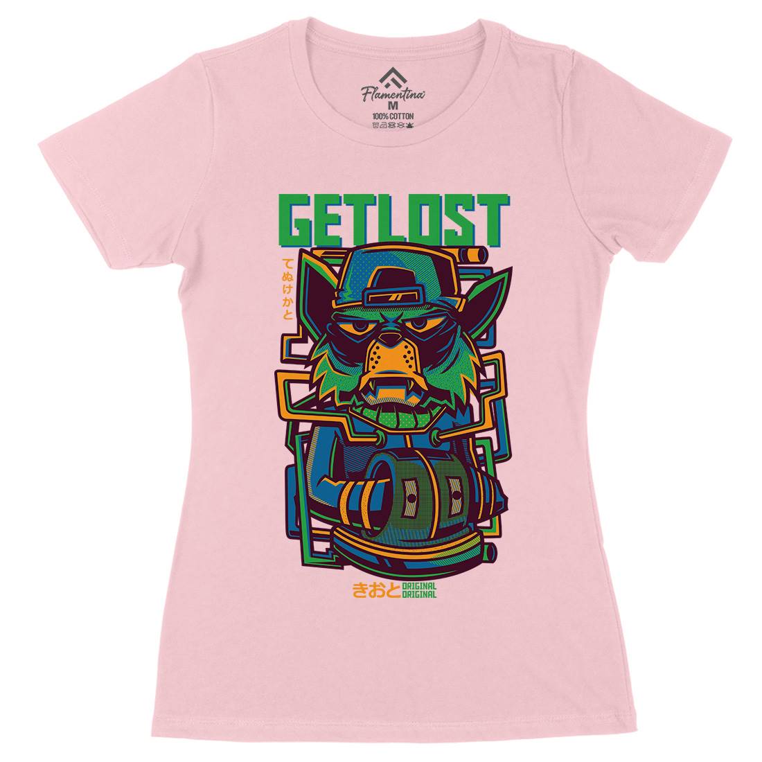 Get Lost Womens Organic Crew Neck T-Shirt Animals D793
