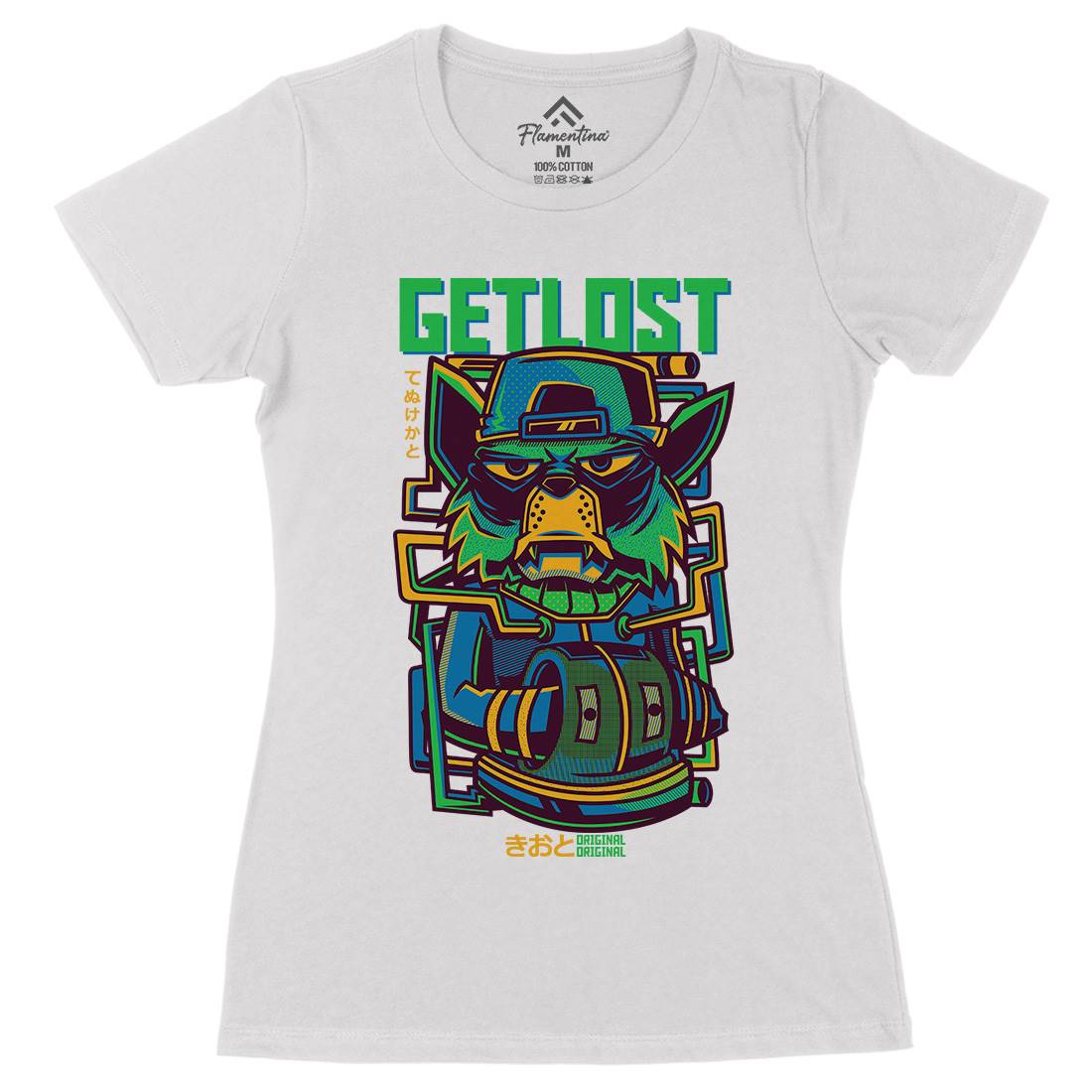 Get Lost Womens Organic Crew Neck T-Shirt Animals D793