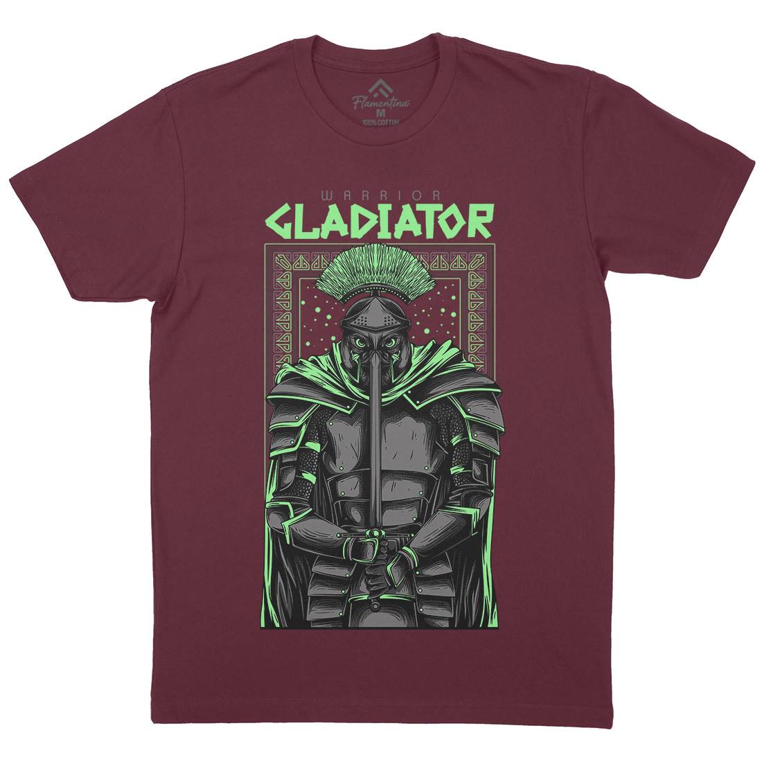 Gladiator Mens Organic Crew Neck T-Shirt Warriors D794