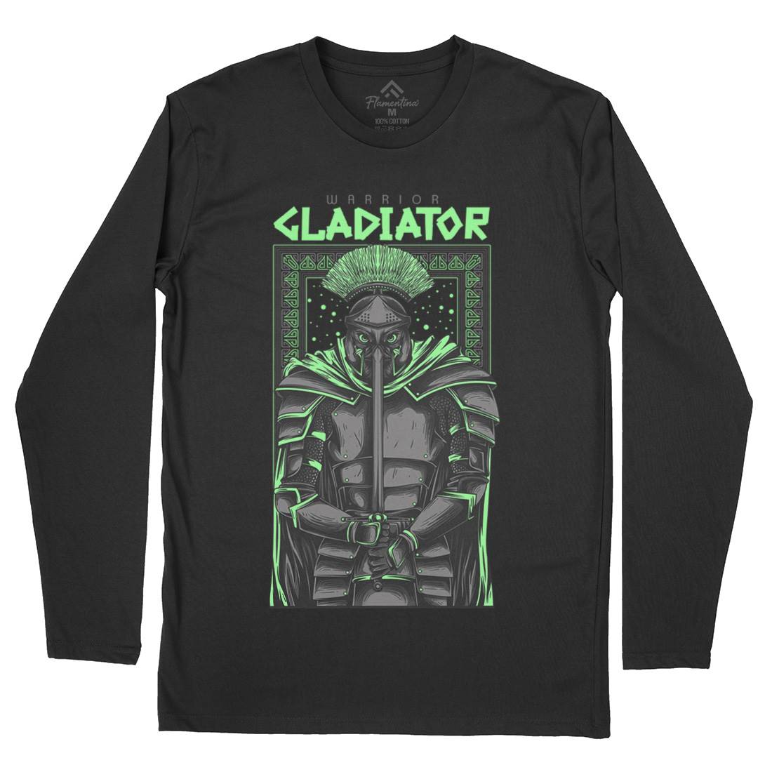 Gladiator Mens Long Sleeve T-Shirt Warriors D794
