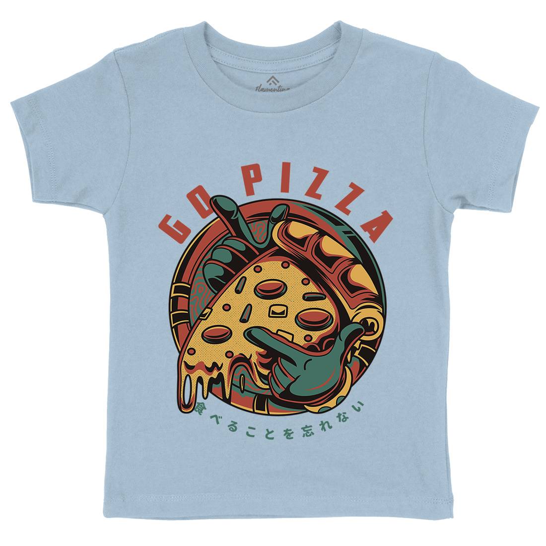 Go Pizza Kids Organic Crew Neck T-Shirt Food D795