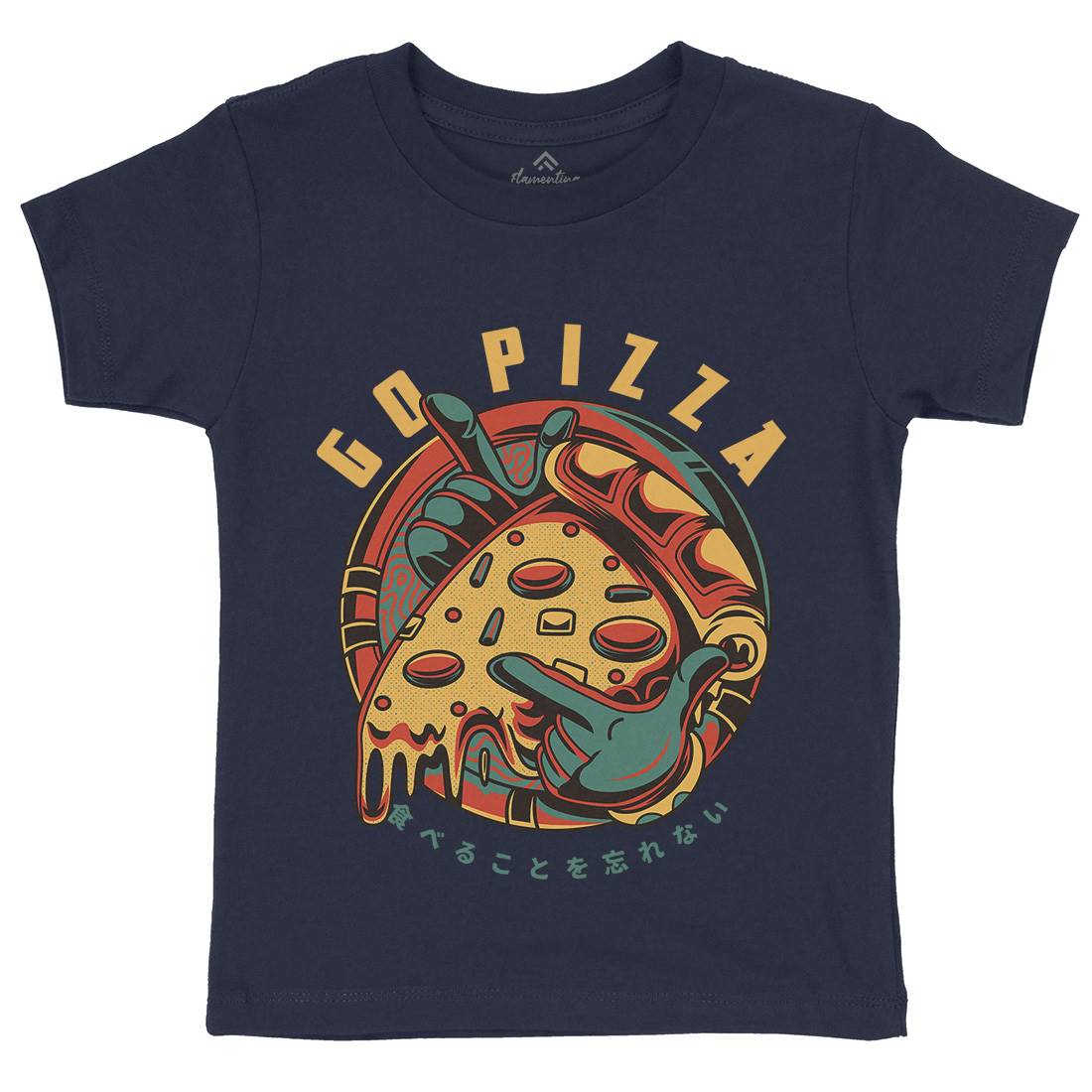 Go Pizza Kids Organic Crew Neck T-Shirt Food D795