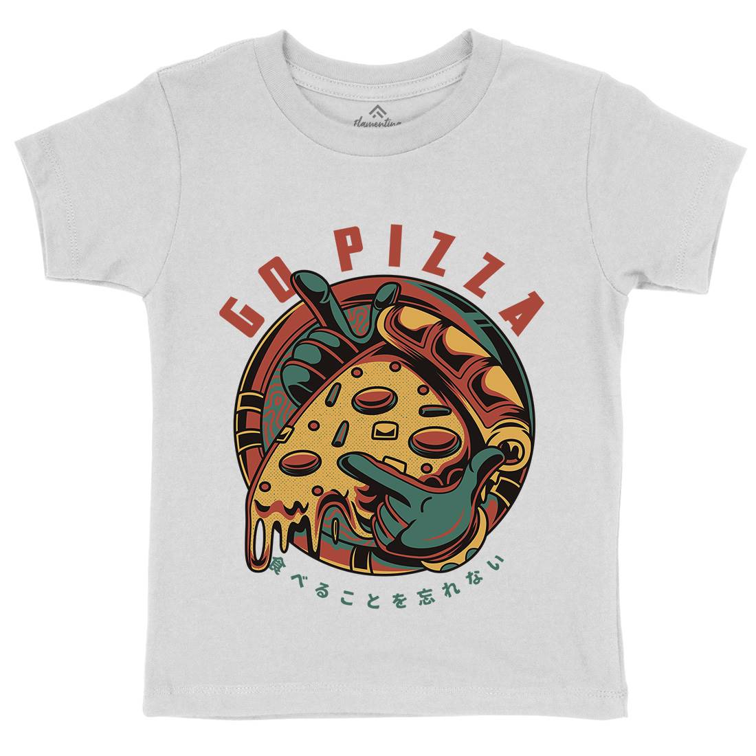 Go Pizza Kids Crew Neck T-Shirt Food D795