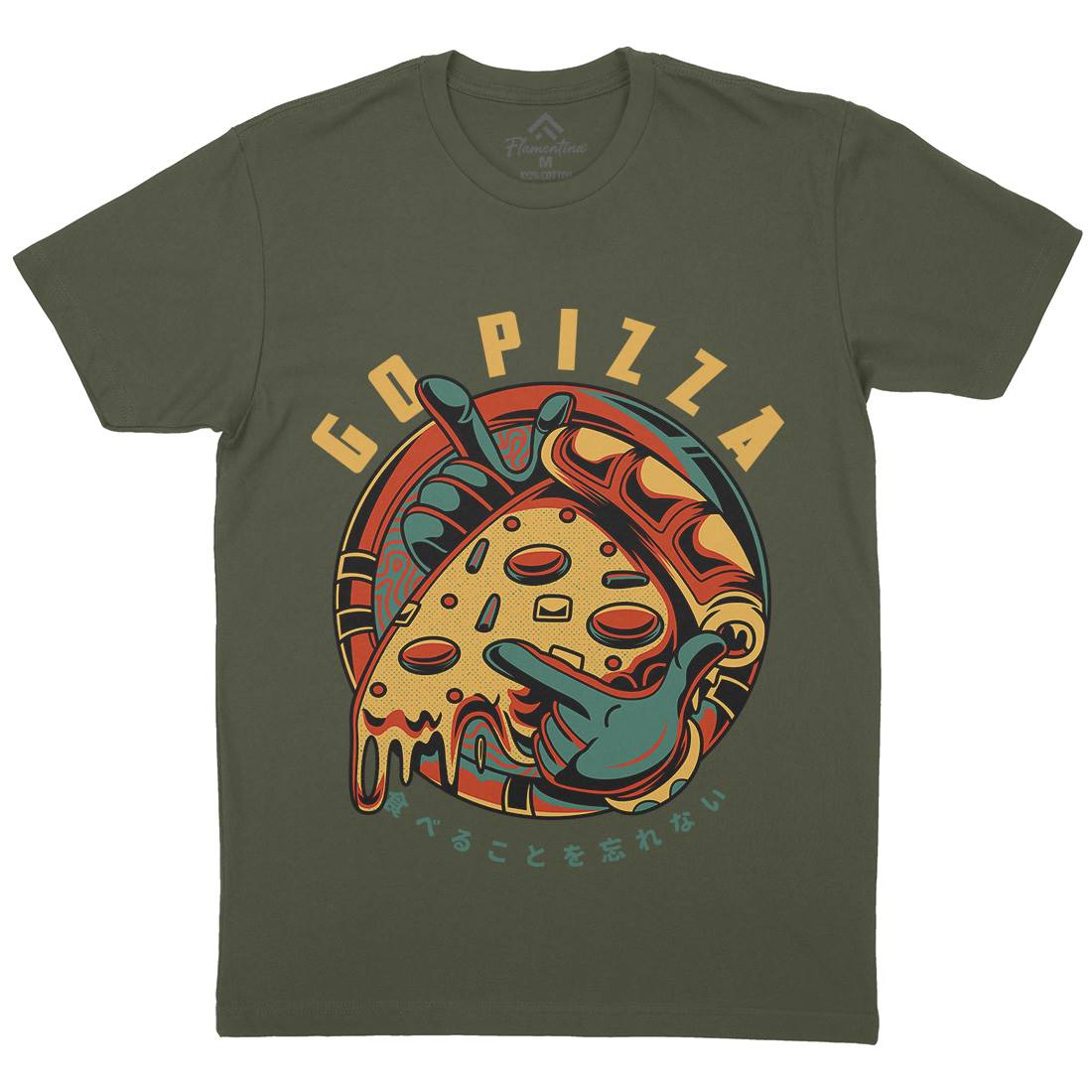 Go Pizza Mens Crew Neck T-Shirt Food D795