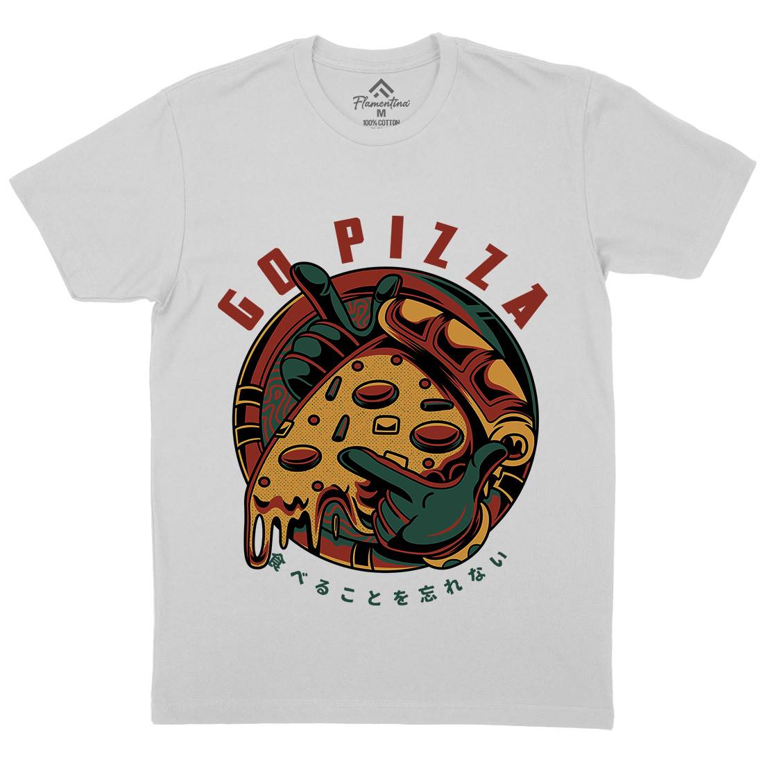 Go Pizza Mens Crew Neck T-Shirt Food D795