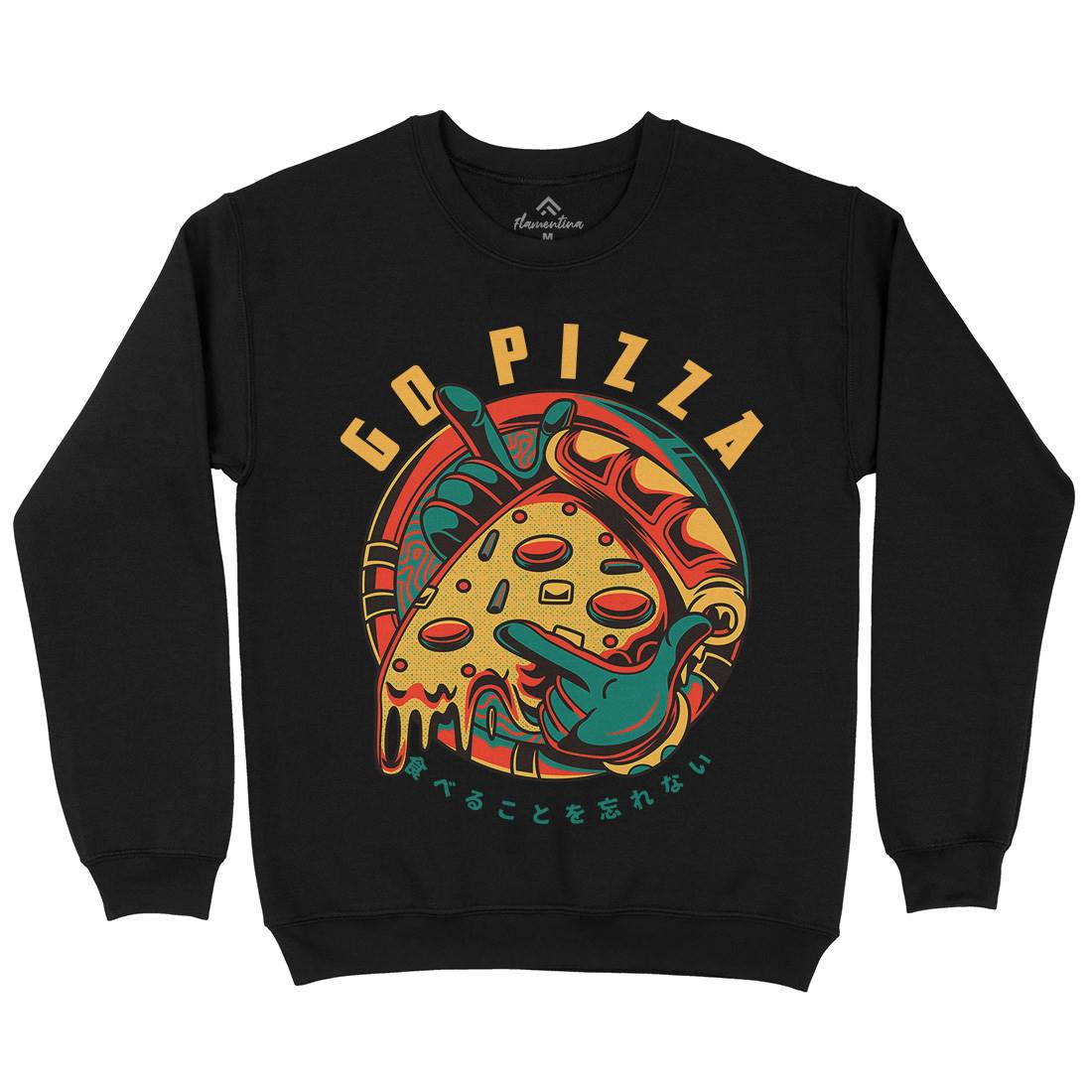 Go Pizza Mens Crew Neck Sweatshirt Food D795
