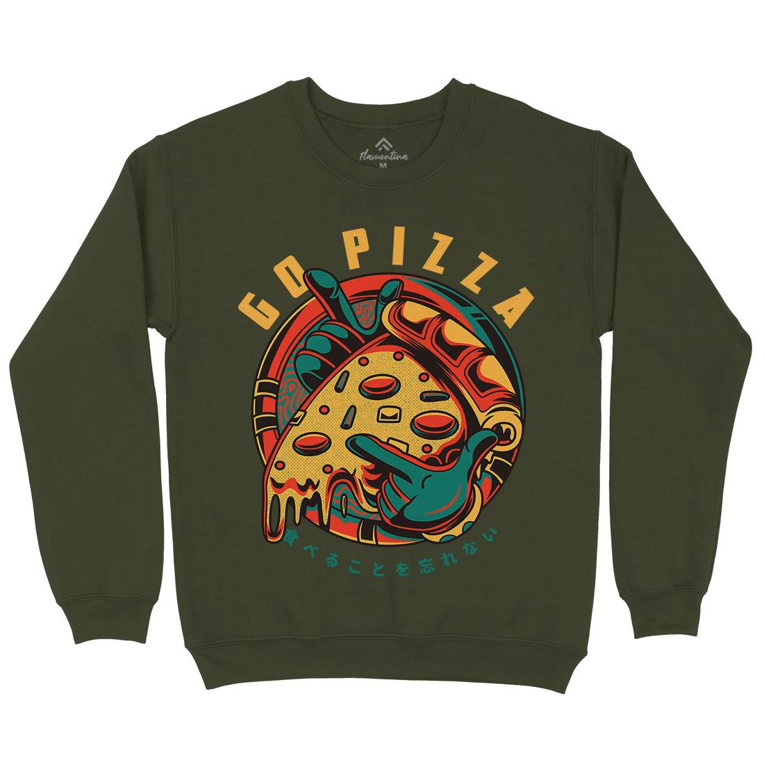 Go Pizza Mens Crew Neck Sweatshirt Food D795