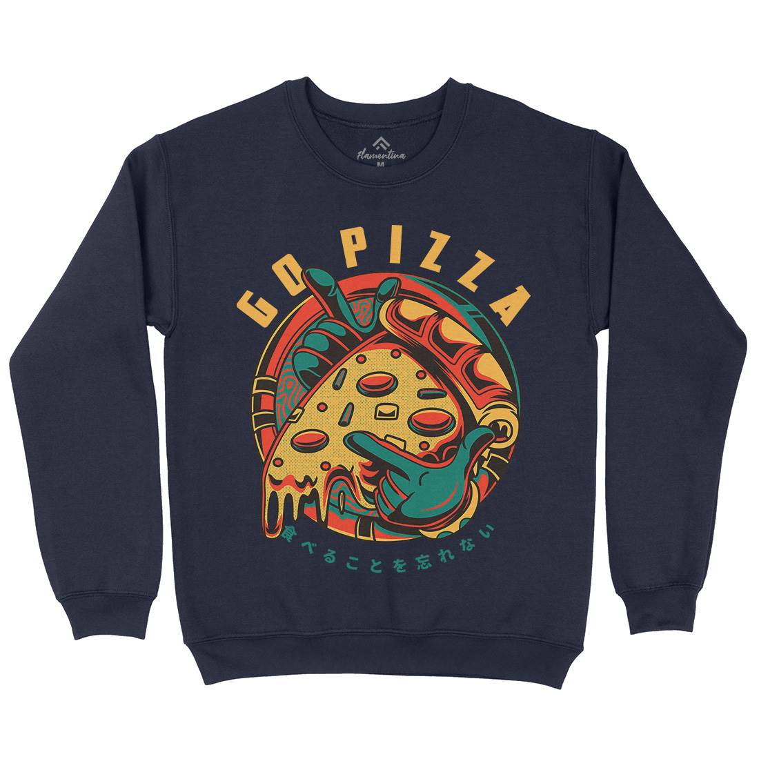 Go Pizza Kids Crew Neck Sweatshirt Food D795