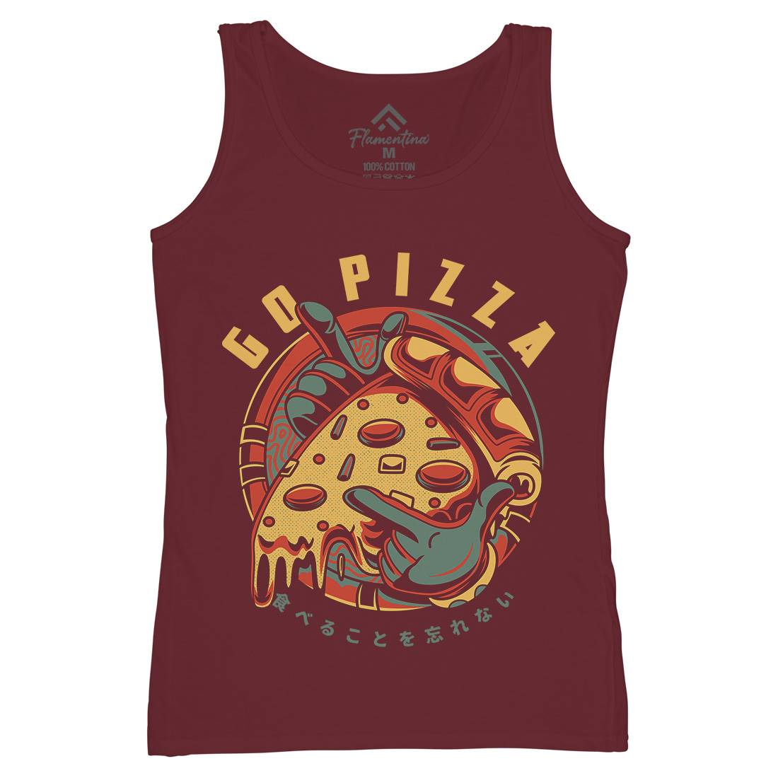 Go Pizza Womens Organic Tank Top Vest Food D795