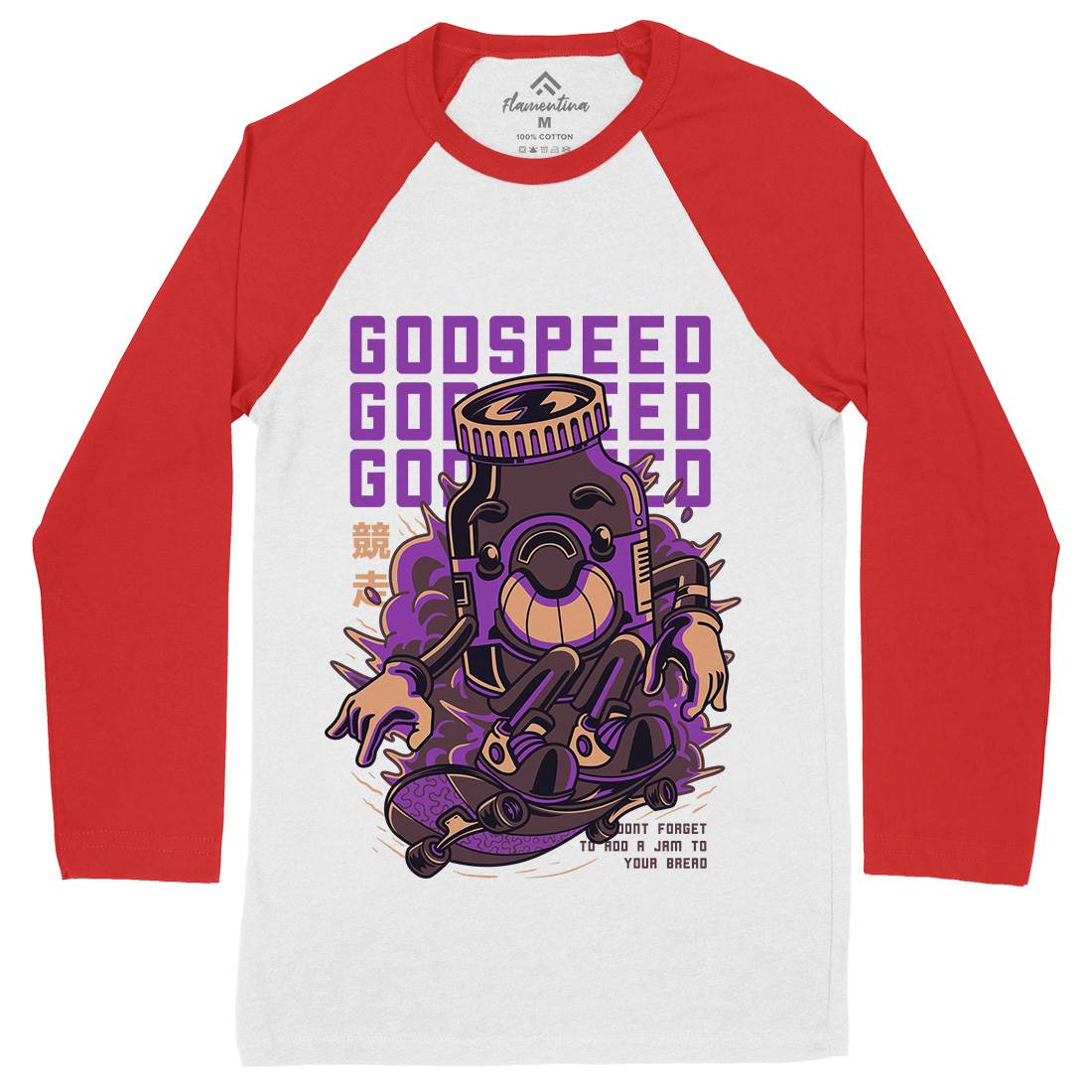 Godspeed Mens Long Sleeve Baseball T-Shirt Skate D796
