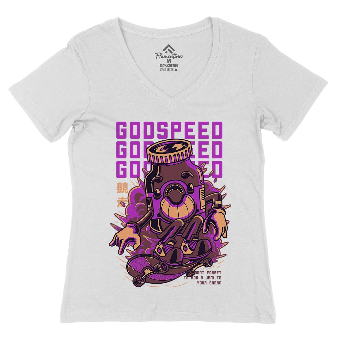 Godspeed Womens Organic V-Neck T-Shirt Skate D796
