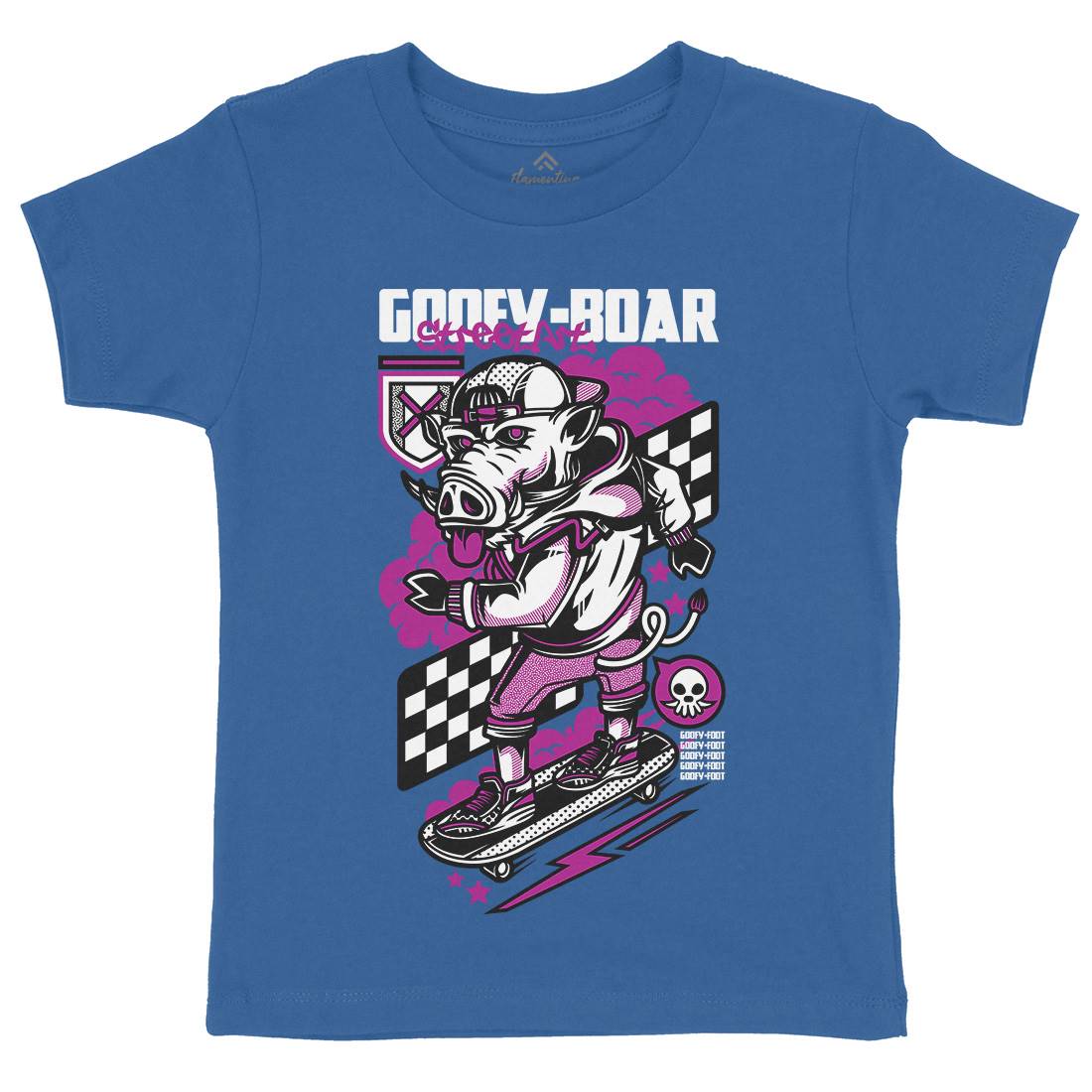 Goofy Boar Kids Crew Neck T-Shirt Skate D797