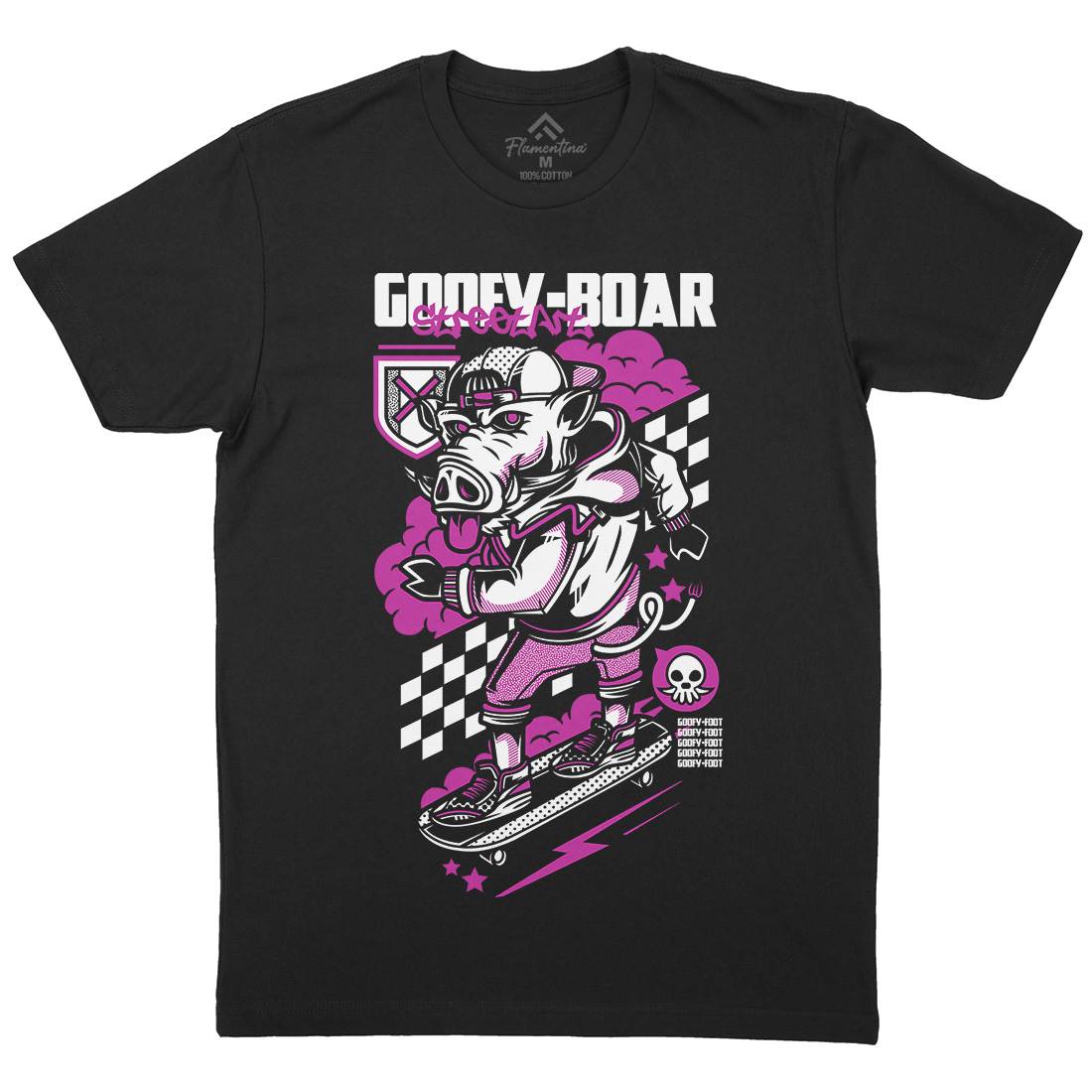 Goofy Boar Mens Crew Neck T-Shirt Skate D797