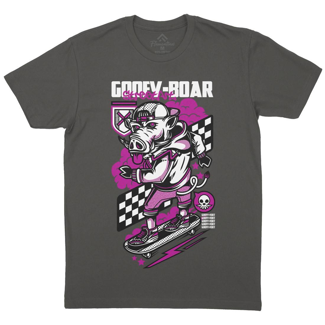 Goofy Boar Mens Crew Neck T-Shirt Skate D797