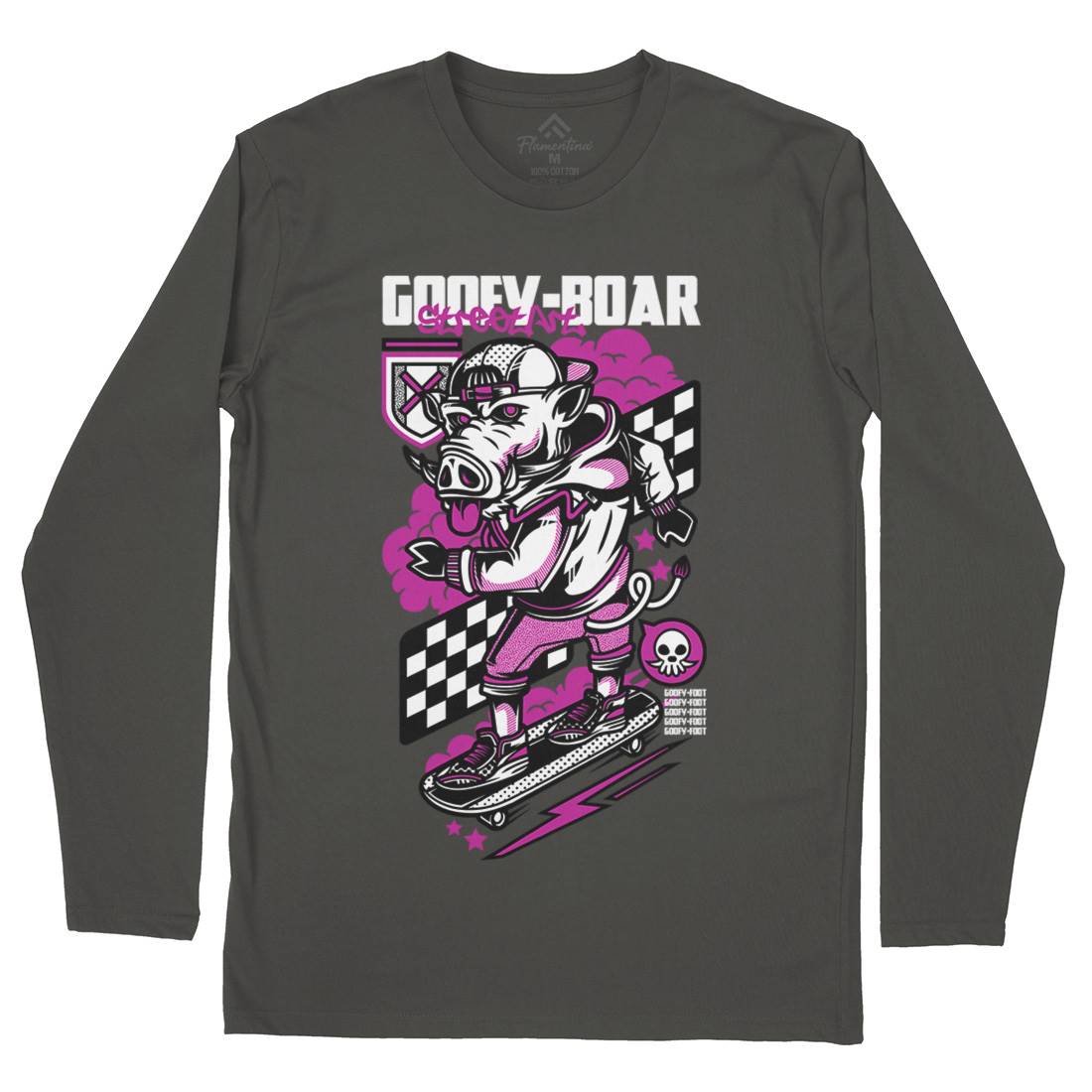 Goofy Boar Mens Long Sleeve T-Shirt Skate D797