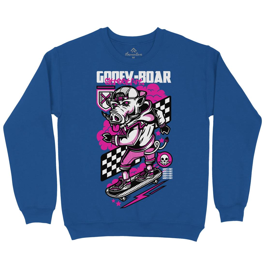 Goofy Boar Mens Crew Neck Sweatshirt Skate D797