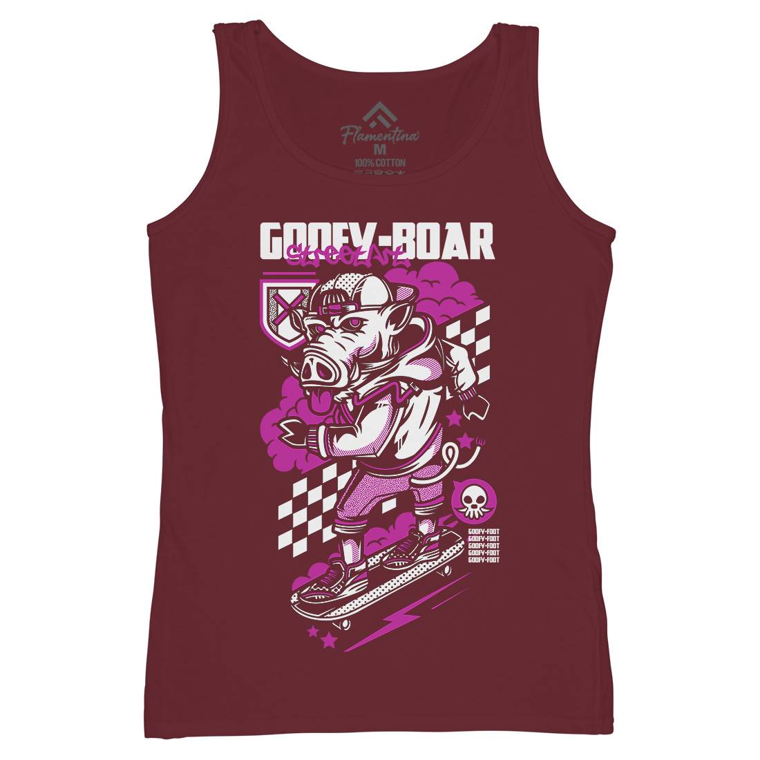 Goofy Boar Womens Organic Tank Top Vest Skate D797