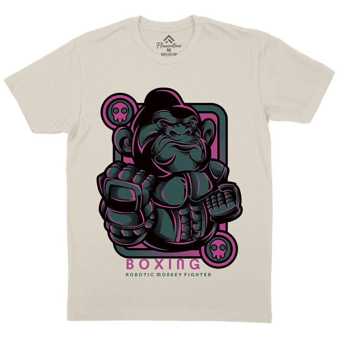 Gorilla Boxing Mens Organic Crew Neck T-Shirt Sport D798