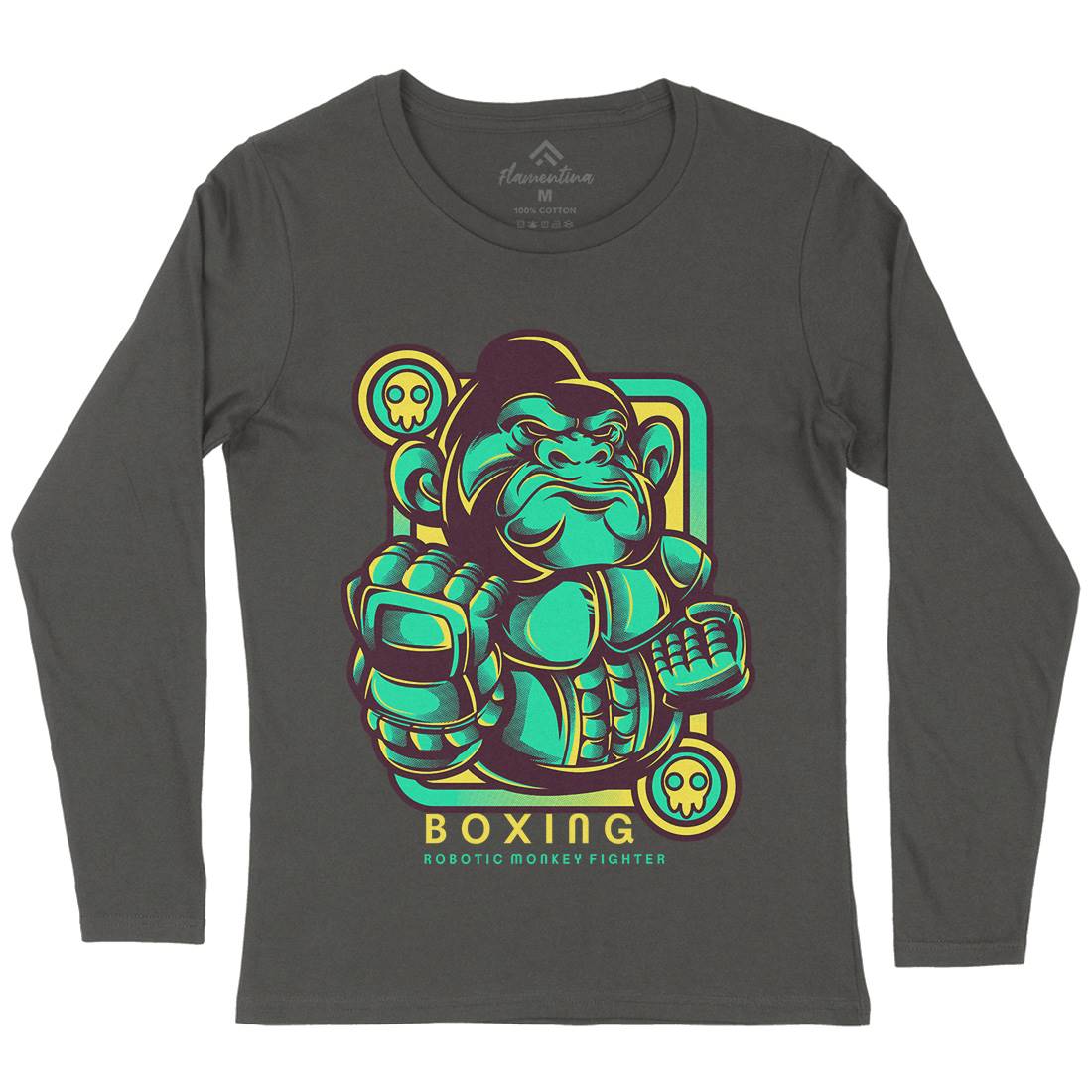 Gorilla Boxing Womens Long Sleeve T-Shirt Sport D798