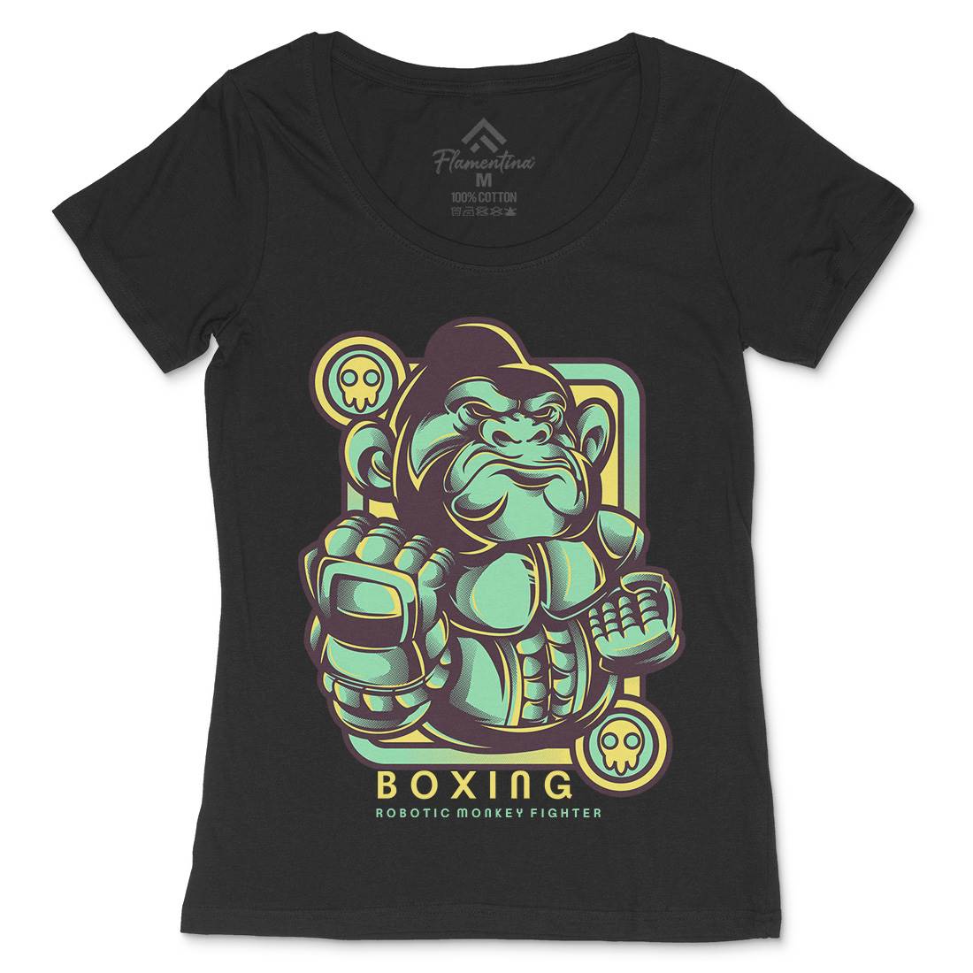 Gorilla Boxing Womens Scoop Neck T-Shirt Sport D798
