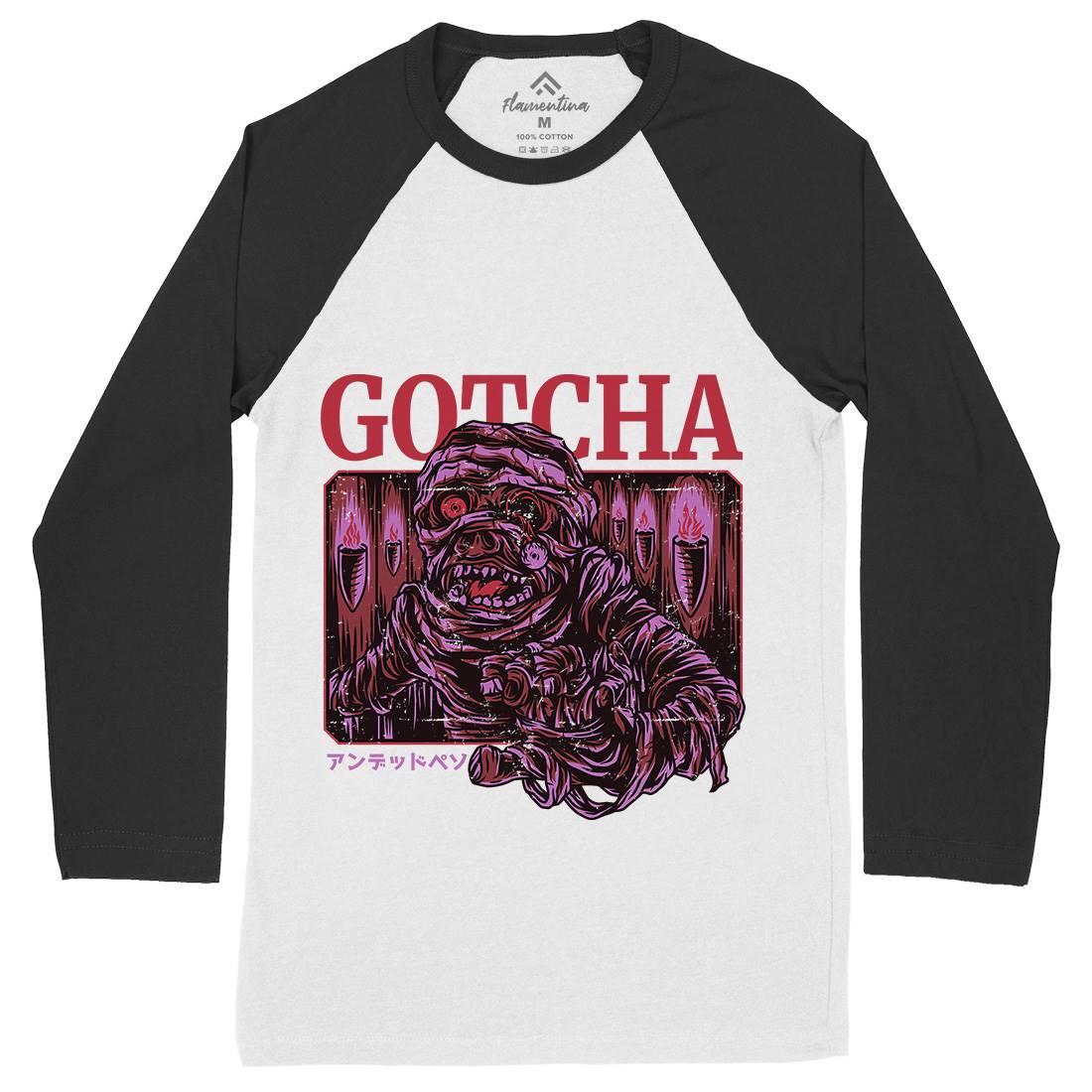 Gotcha Mens Long Sleeve Baseball T-Shirt Horror D799