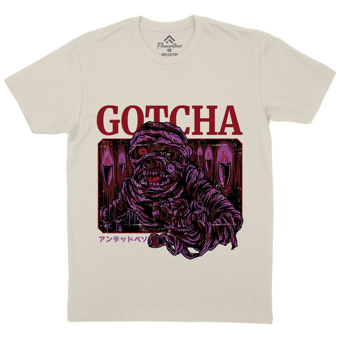 Gotcha Mens Organic Crew Neck T-Shirt Horror D799