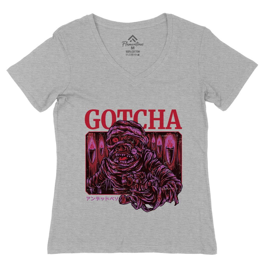 Gotcha Womens Organic V-Neck T-Shirt Horror D799