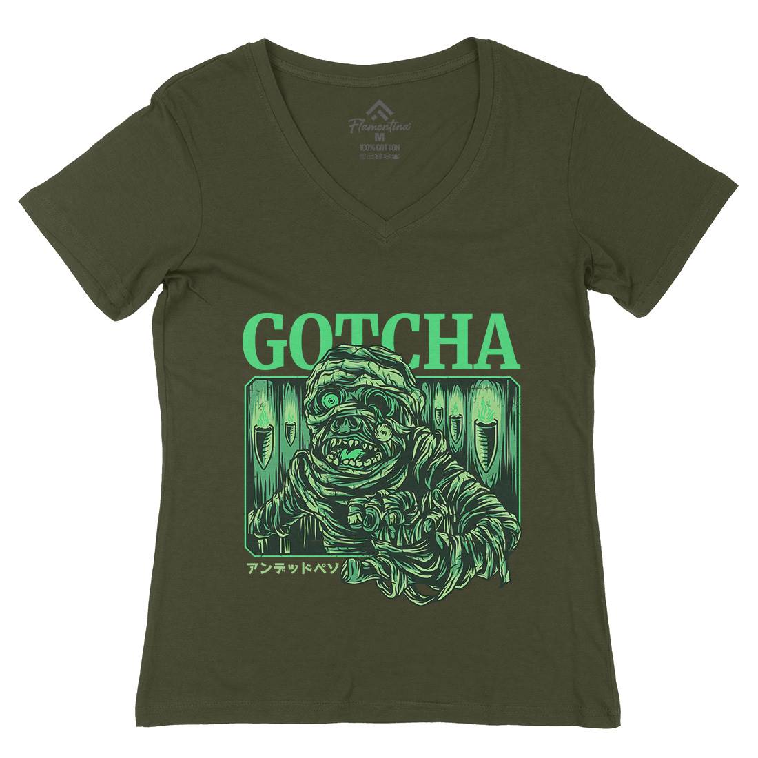 Gotcha Womens Organic V-Neck T-Shirt Horror D799
