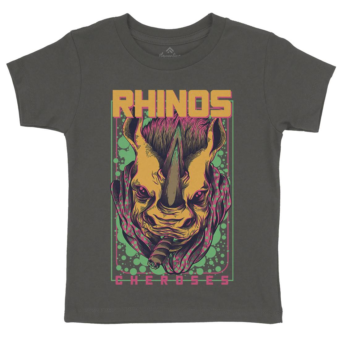 Rhinos Kids Crew Neck T-Shirt Animals D800