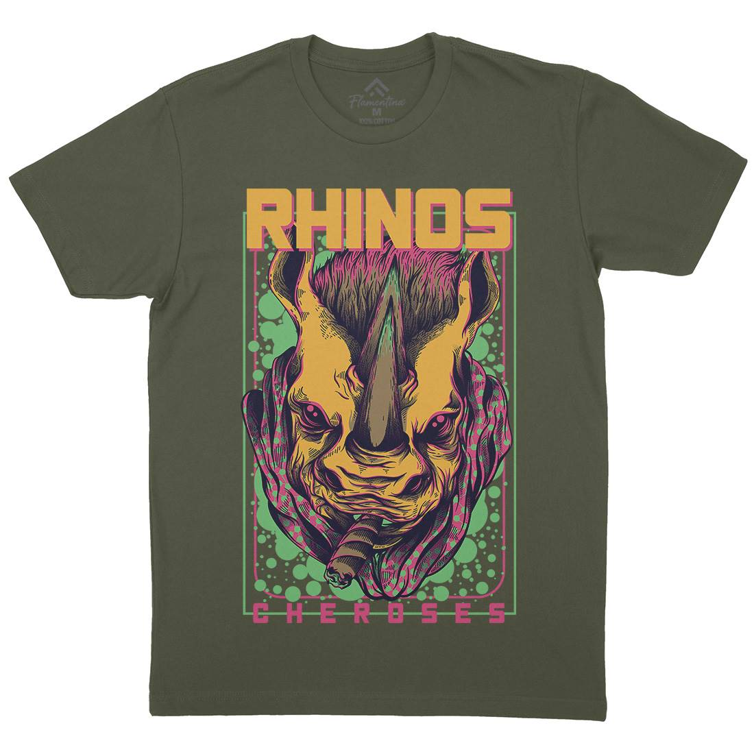 Rhinos Mens Crew Neck T-Shirt Animals D800