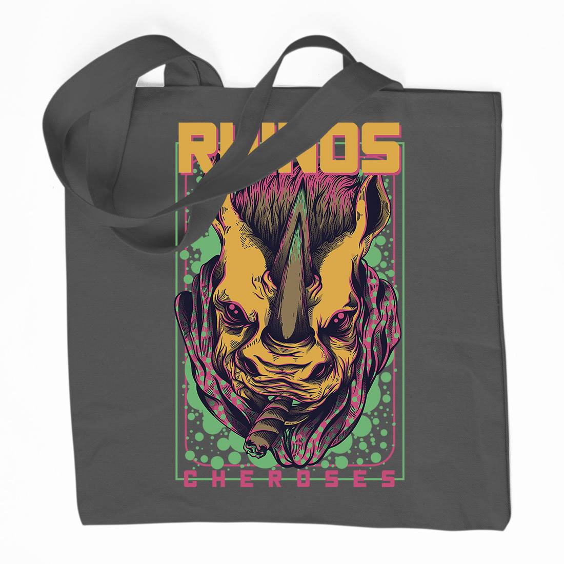 Rhinos Organic Premium Cotton Tote Bag Animals D800