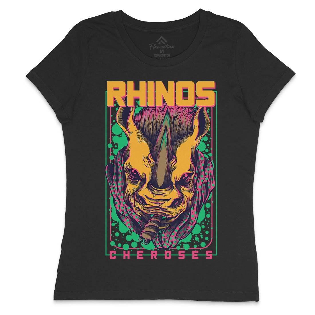 Rhinos Womens Crew Neck T-Shirt Animals D800