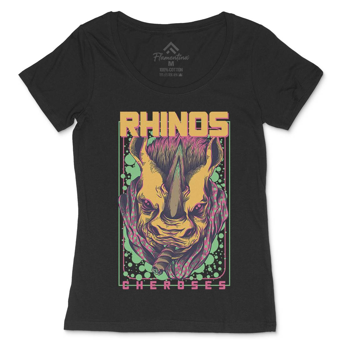 Rhinos Womens Scoop Neck T-Shirt Animals D800