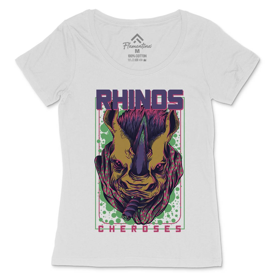 Rhinos Womens Scoop Neck T-Shirt Animals D800